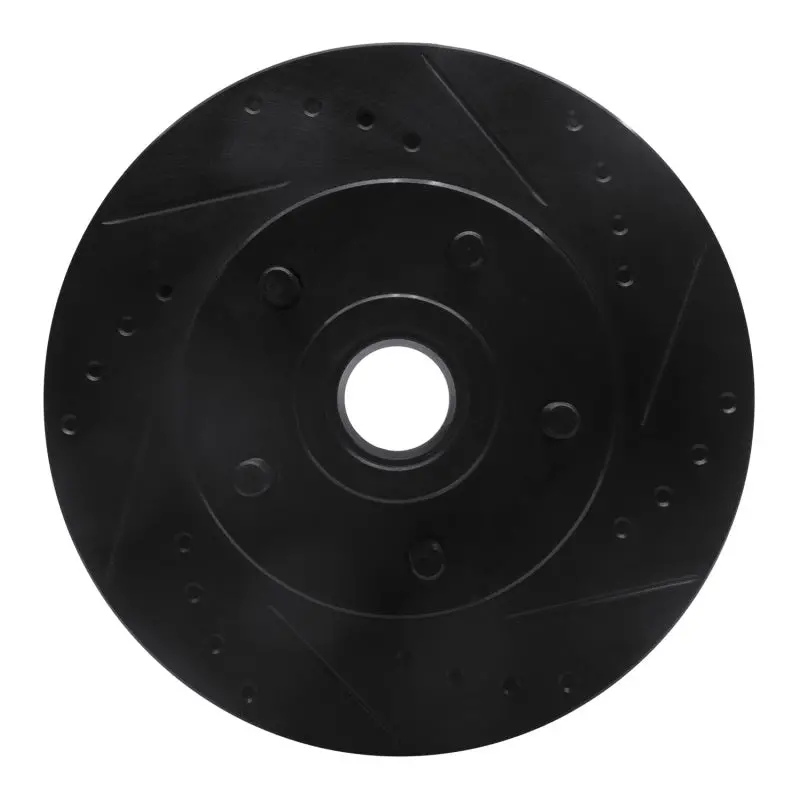 R1 73-89 Chrysler Cordoba Front Right Drilled & Slotted Black Brake Rotor 1