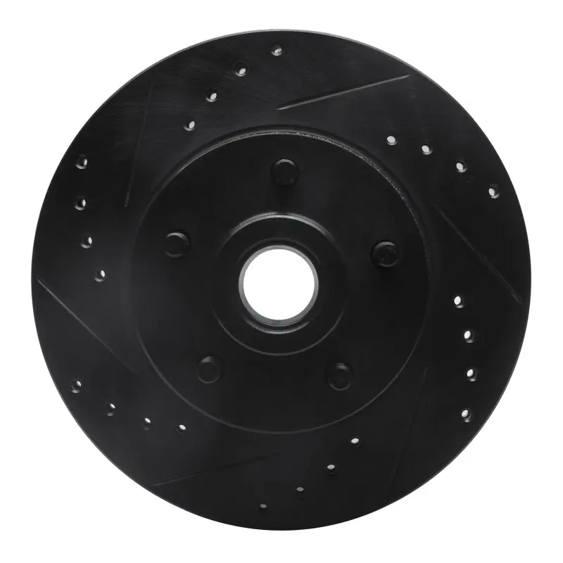 R1 73-89 Chrysler Imperial Front Left Drilled & Slotted Black Brake Rotor 1