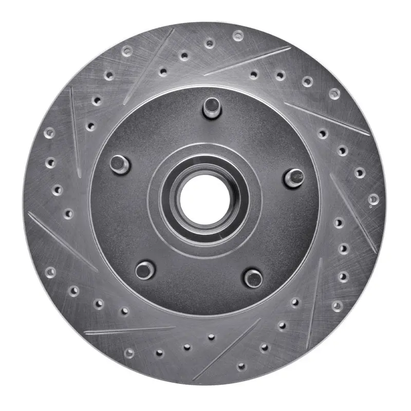 R1 73-93 Ford E-150 Econoline Front Left Drilled & Slotted Silver Brake Rotor 1