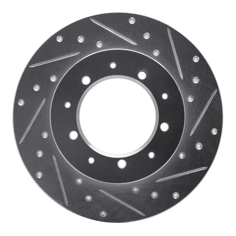 R1 74-16 Land Rover Defender (Mexico) Rear Right Drilled & Slotted Silver Brake Rotor 1
