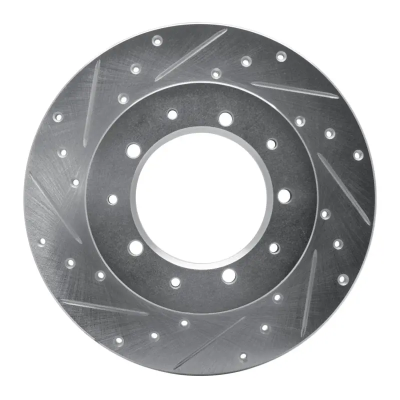 R1 74-16 Land Rover Range Rover Rear Left Drilled & Slotted Silver Brake Rotor 1