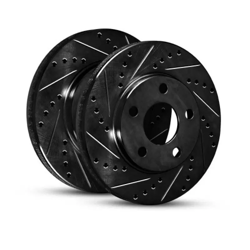 R1 74-79 Ford Gran Torino Front Right Drilled & Slotted Black Brake Rotor 1