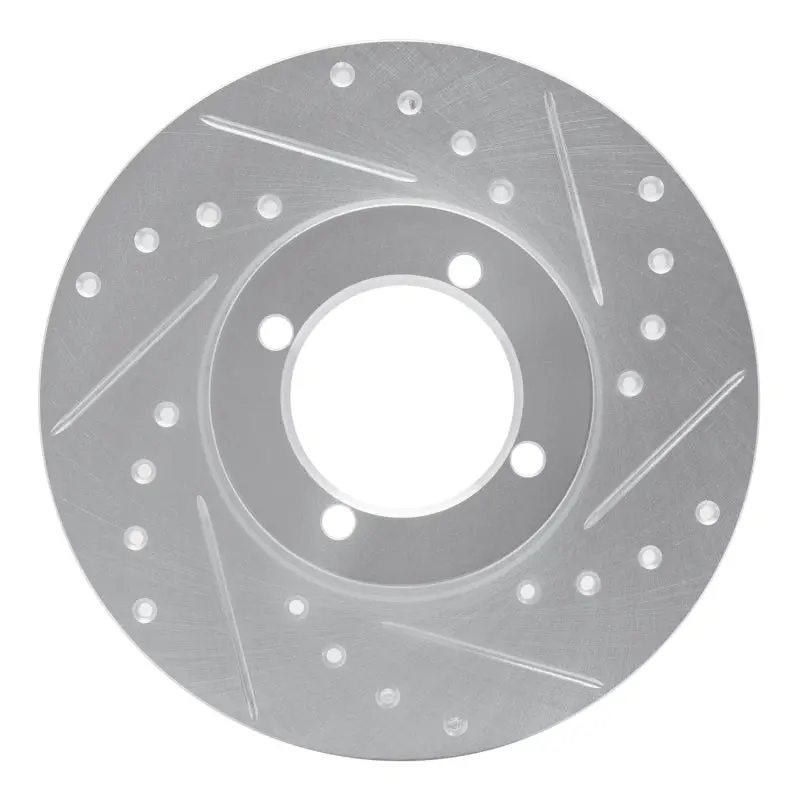 R1 74-79 Lotus Elite Front Right Drilled & Slotted Silver Brake Rotor 1