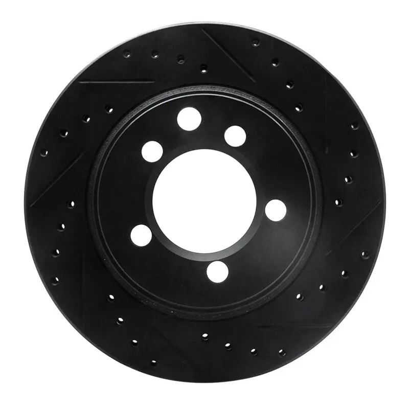R1 74-81 Dodge W100 Front Right Drilled & Slotted Black Brake Rotor 1