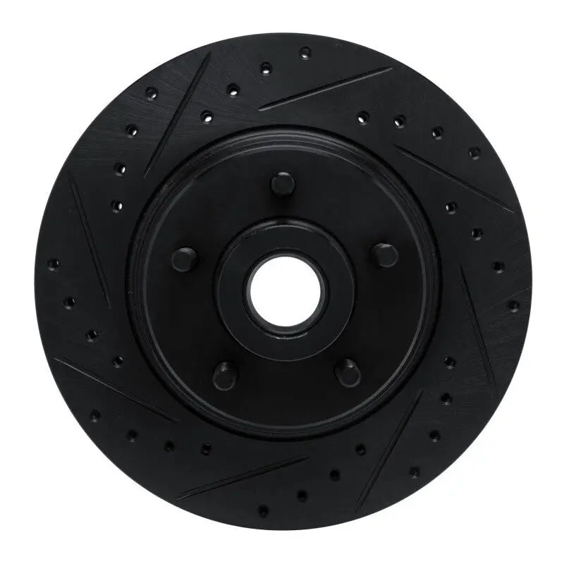 R1 74-84 Chrysler Imperial Front Left Drilled & Slotted Black Brake Rotor 1