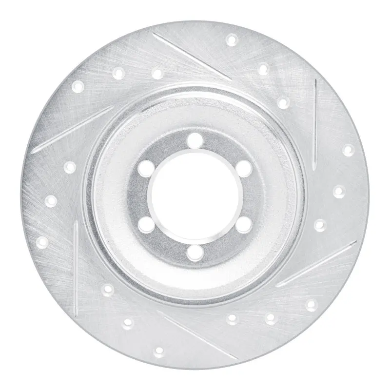 R1 75-79 Alfa Romeo Alfetta Rear Right Drilled & Slotted Silver Brake Rotor 1