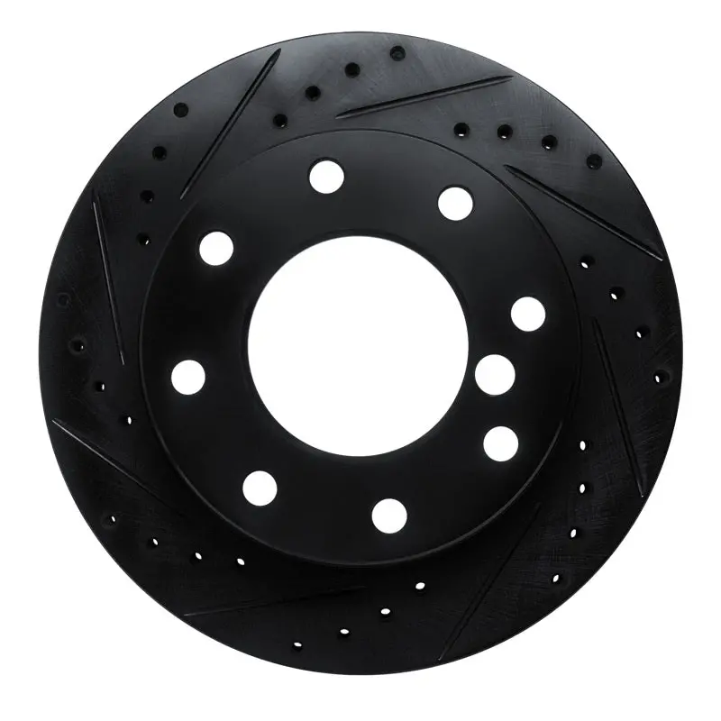 R1 75-79 Dodge W200 Front Left Drilled & Slotted Black Brake Rotor 1