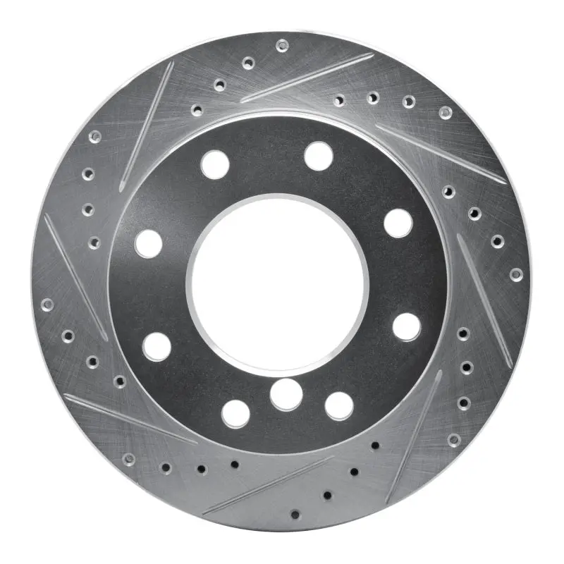 R1 75-79 Dodge W200 Front Left Drilled & Slotted Silver Brake Rotor 1