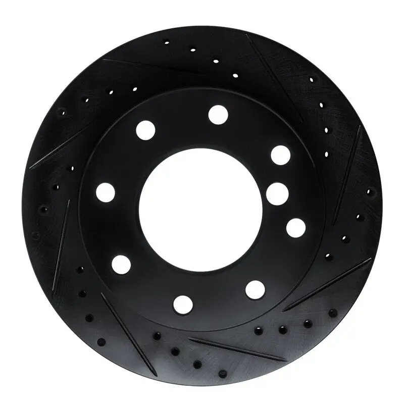 R1 75-79 Dodge W200 Front Right Drilled & Slotted Black Brake Rotor 1