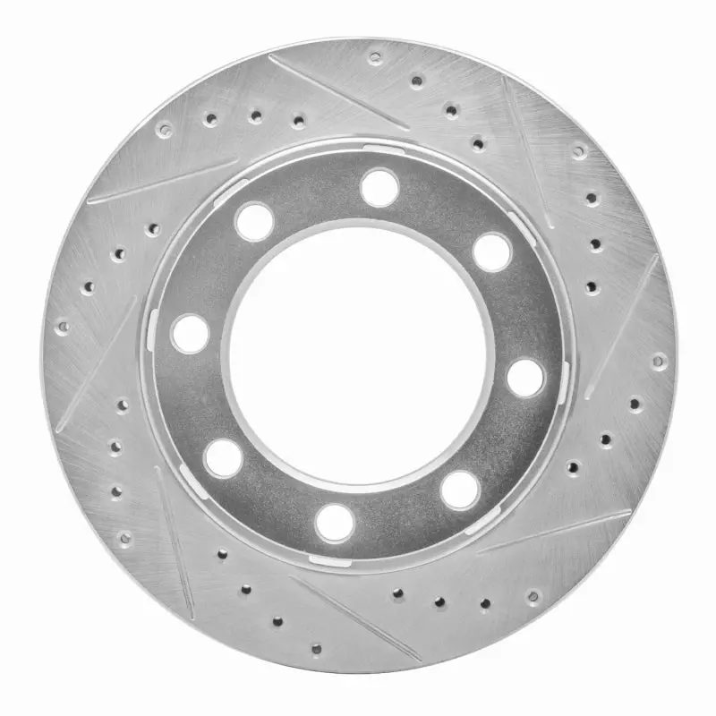 R1 75-93 Dodge W200 Front Right Drilled & Slotted Silver Brake Rotor 1