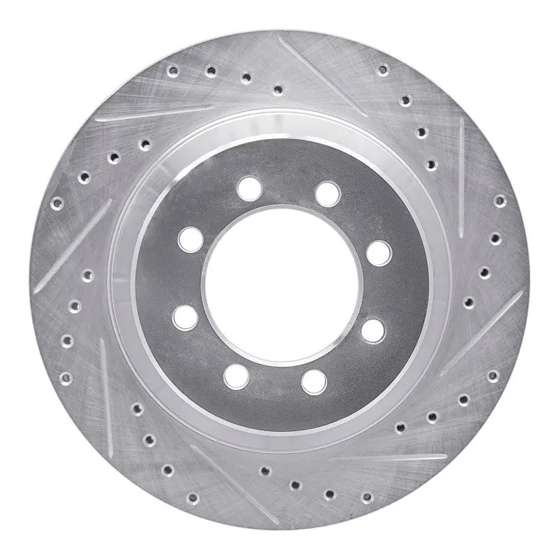 R1 75-94 Ford E-350 Econoline Front Right Drilled & Slotted Silver Brake Rotor 1