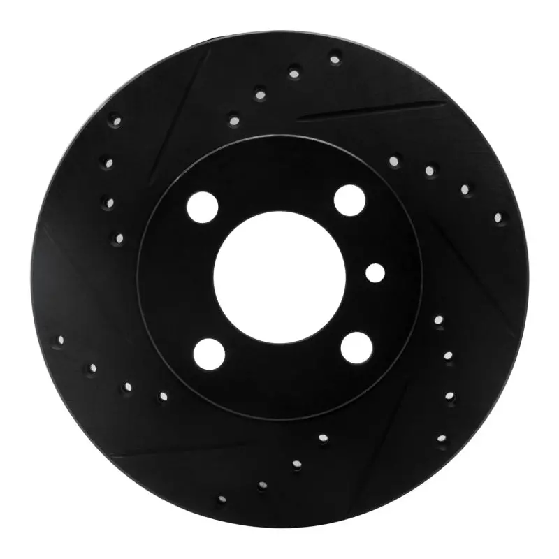 R1 76-77 Bmw 320I (Usa/Canada) Front Left Drilled & Slotted Black Brake Rotor 1