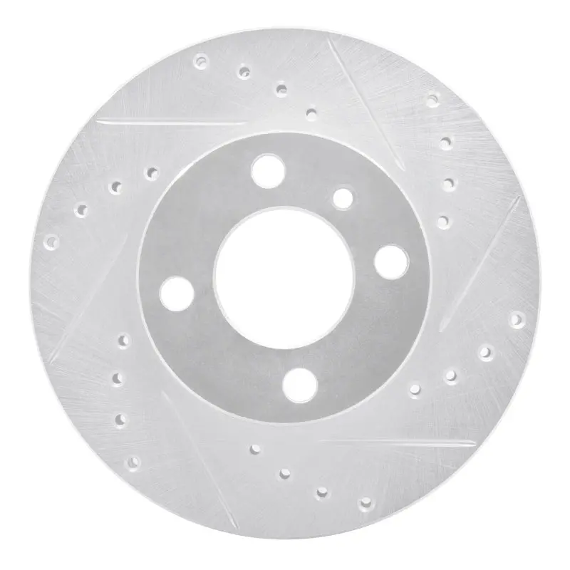 R1 76-77 Bmw 320I (Usa/Canada) Front Right Drilled & Slotted Silver Brake Rotor 1