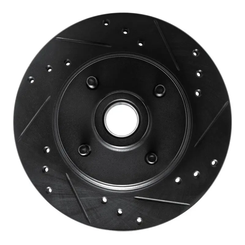 R1 76-80 Buick Skyhawk Front Right Drilled & Slotted Black Brake Rotor 1