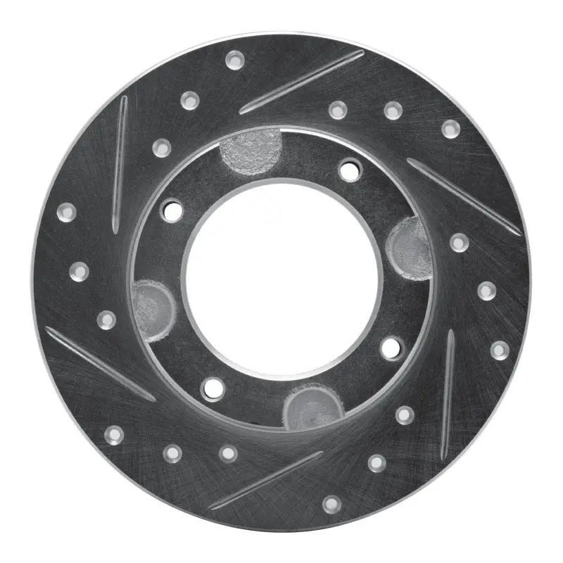 R1 76-81 Honda Accord Hatchback Front Left Drilled & Slotted Silver Brake Rotor 1