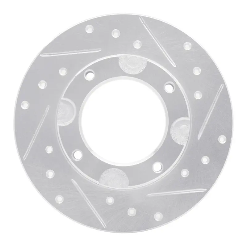R1 76-81 Honda Accord Hatchback Front Right Drilled & Slotted Silver Brake Rotor 1
