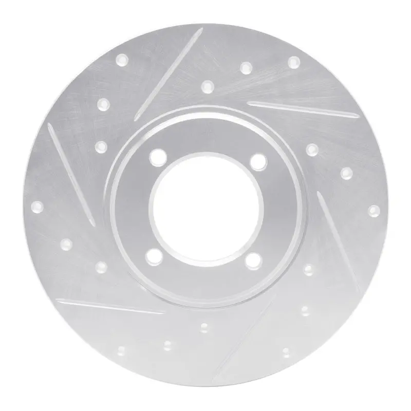R1 76-81 Toyota Celica Front Left Drilled & Slotted Silver Brake Rotor 1