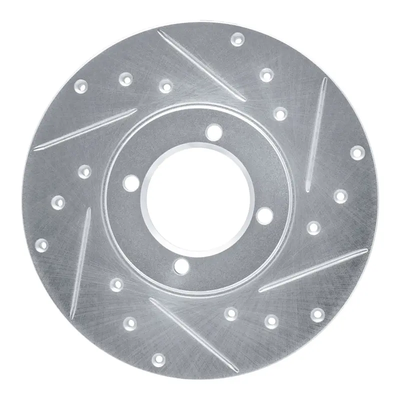 R1 76-81 Toyota Celica Front Right Drilled & Slotted Silver Brake Rotor 1