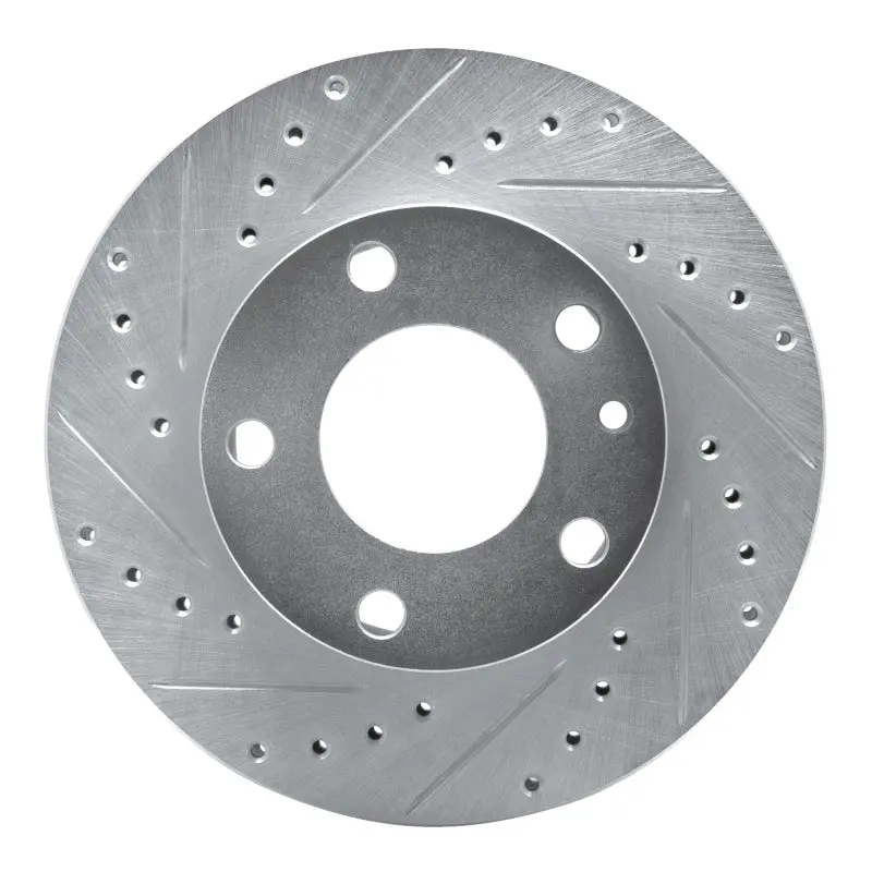 R1 76-82 Bmw 528I Front Left Drilled & Slotted Silver Brake Rotor 1