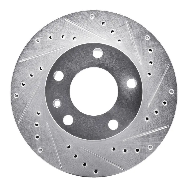 R1 76-82 Bmw 530I Front Right Drilled & Slotted Silver Brake Rotor 1