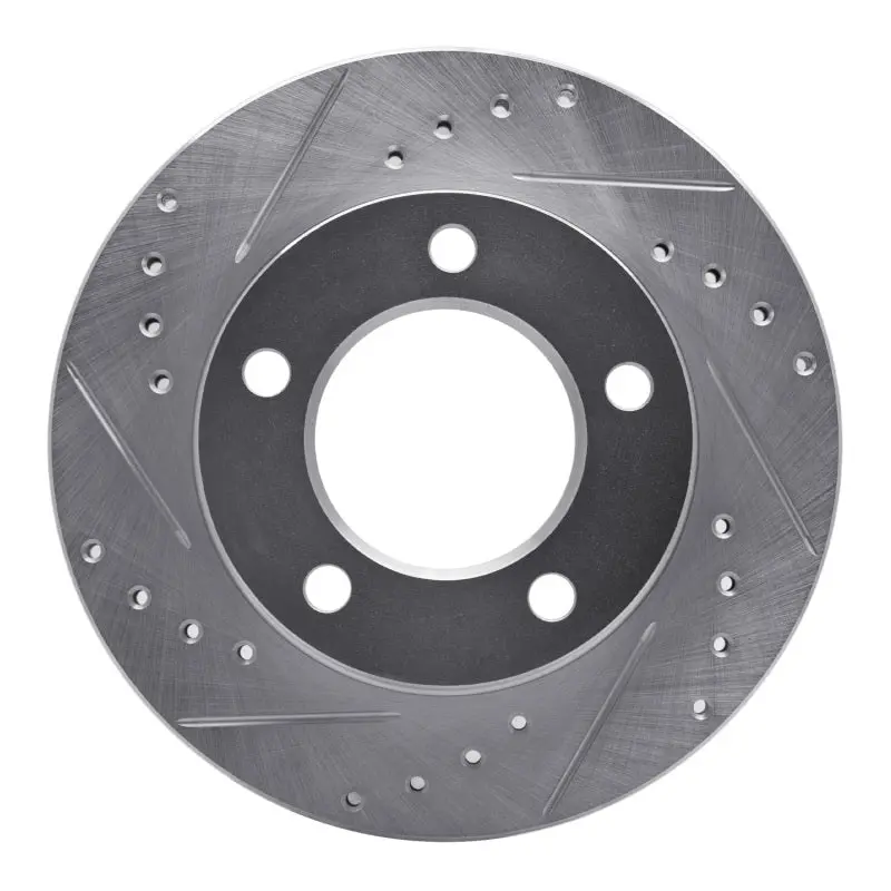 R1 76-86 Jeep Scrambler Front Left Drilled & Slotted Silver Brake Rotor 1