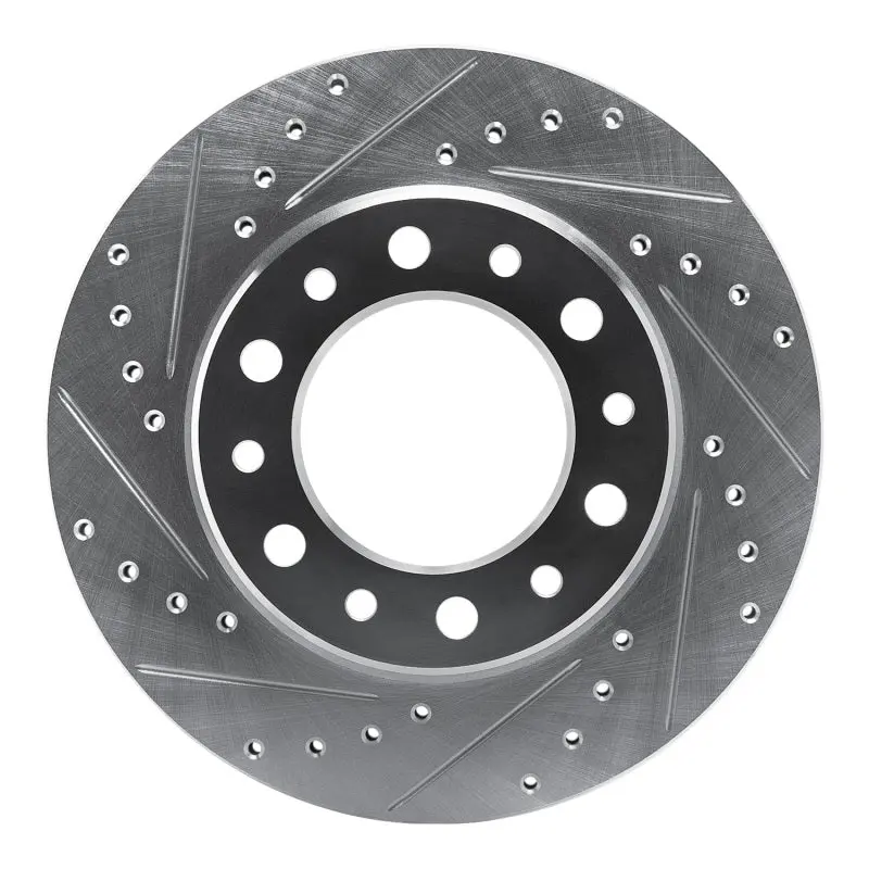 R1 76-89 Toyota Land Cruiser Front Left Drilled & Slotted Silver Brake Rotor 1