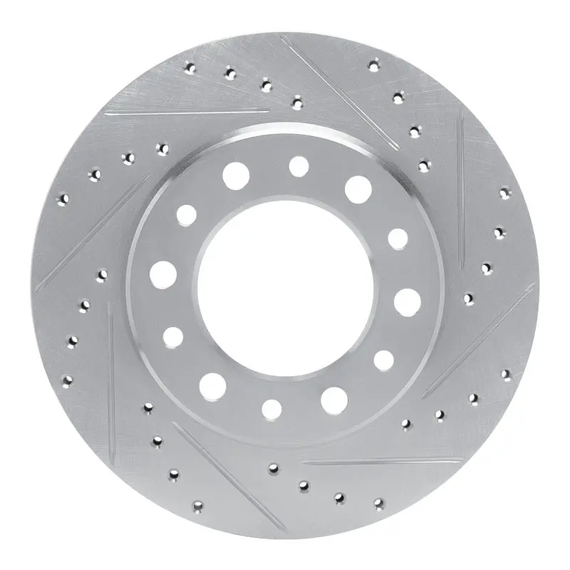 R1 76-89 Toyota Land Cruiser Front Right Drilled & Slotted Black Brake Rotor 1
