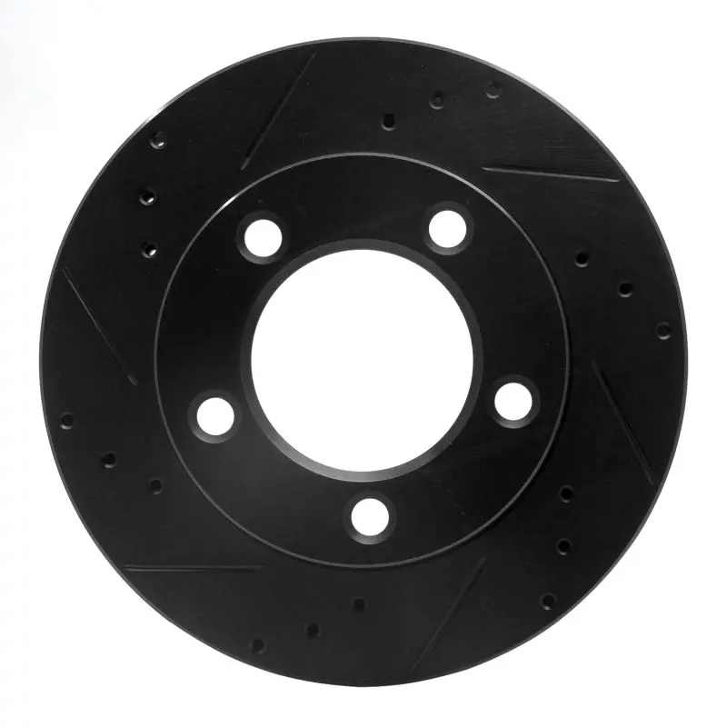 R1 76-93 Ford F-150 4Wd Front Left Drilled & Slotted Black Brake Rotor 1