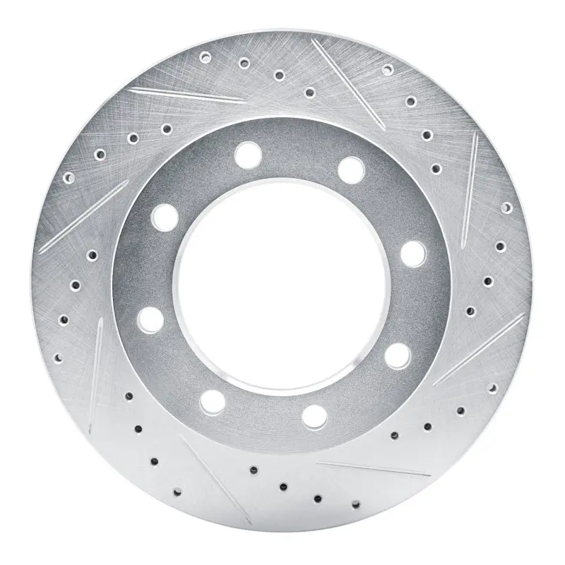 R1 77-00 Chevrolet V30 & V3500 Pickup Front Right Drilled & Slotted Silver Brake Rotor 1