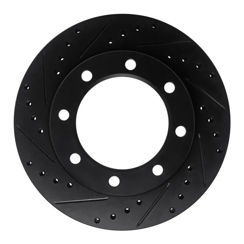 R1 77-79 Ford F-350 4Wd (Excl Super Duty) Front Left Drilled & Slotted Black Brake Rotor 1
