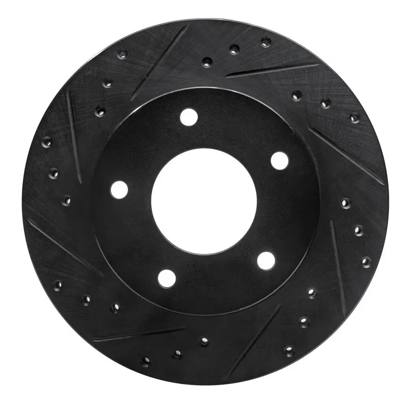 R1 77-80 Buick Electra Rear Left Drilled & Slotted Black Brake Rotor 1