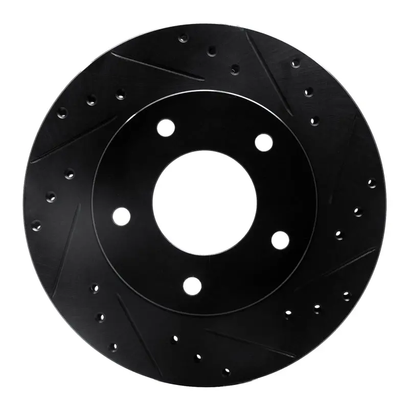 R1 77-80 Buick Lesabre Rear Right Drilled & Slotted Black Brake Rotor 1
