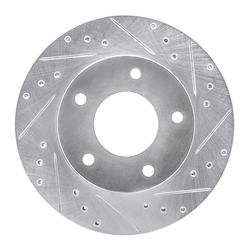 R1 77-80 Buick Lesabre Rear Right Drilled & Slotted Silver Brake Rotor 1