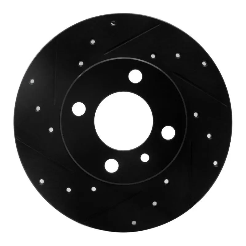 R1 77-83 Bmw 320I (Usa/Canada) Front Left Drilled & Slotted Black Brake Rotor 1