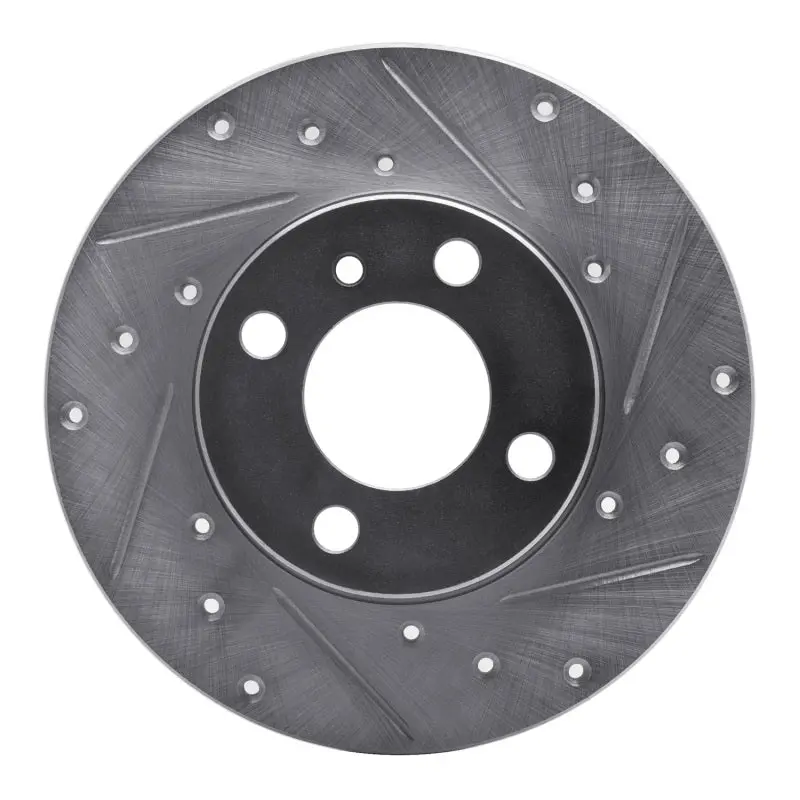 R1 77-83 Bmw 320I (Usa/Canada) Front Right Drilled & Slotted Silver Brake Rotor 1