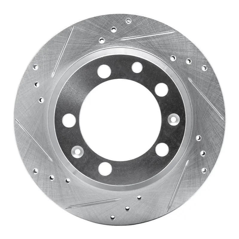 R1 77-88 Porsche 928 Rear Left Drilled & Slotted Silver Brake Rotor 1