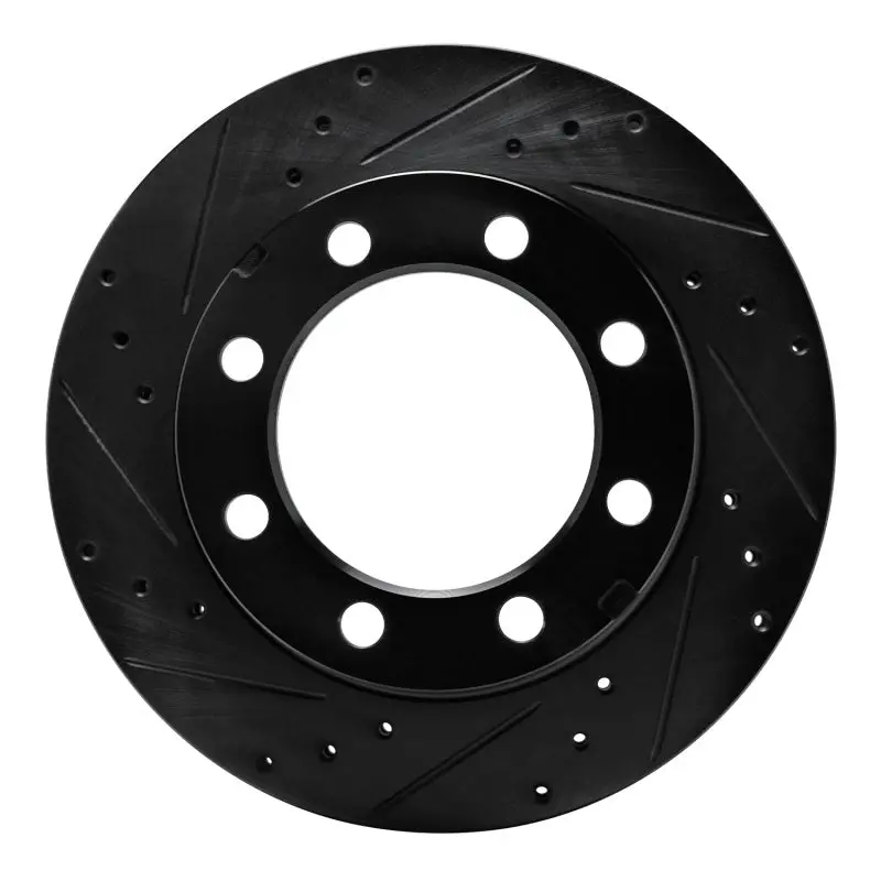 R1 77-93 Chevrolet V30 & V3500 Pickup Front Left Drilled & Slotted Black Brake Rotor 1