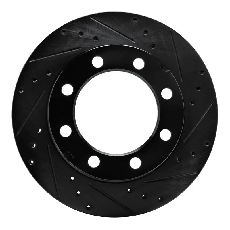 R1 77-93 Chevrolet V30 & V3500 Pickup Front Right Drilled & Slotted Black Brake Rotor 1