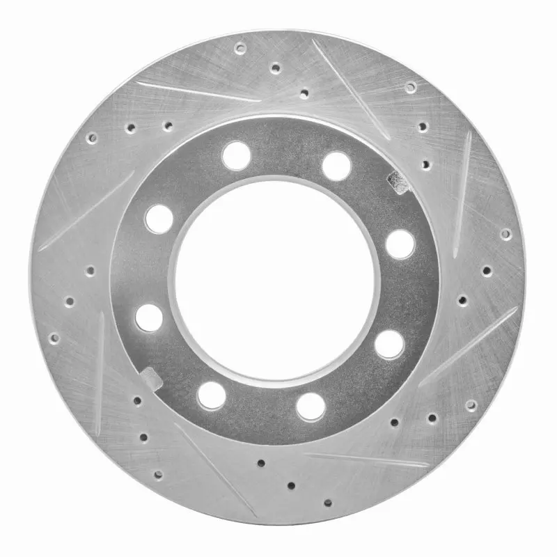 R1 77-93 Chevrolet V30 & V3500 Pickup Front Right Drilled & Slotted Silver Brake Rotor 1