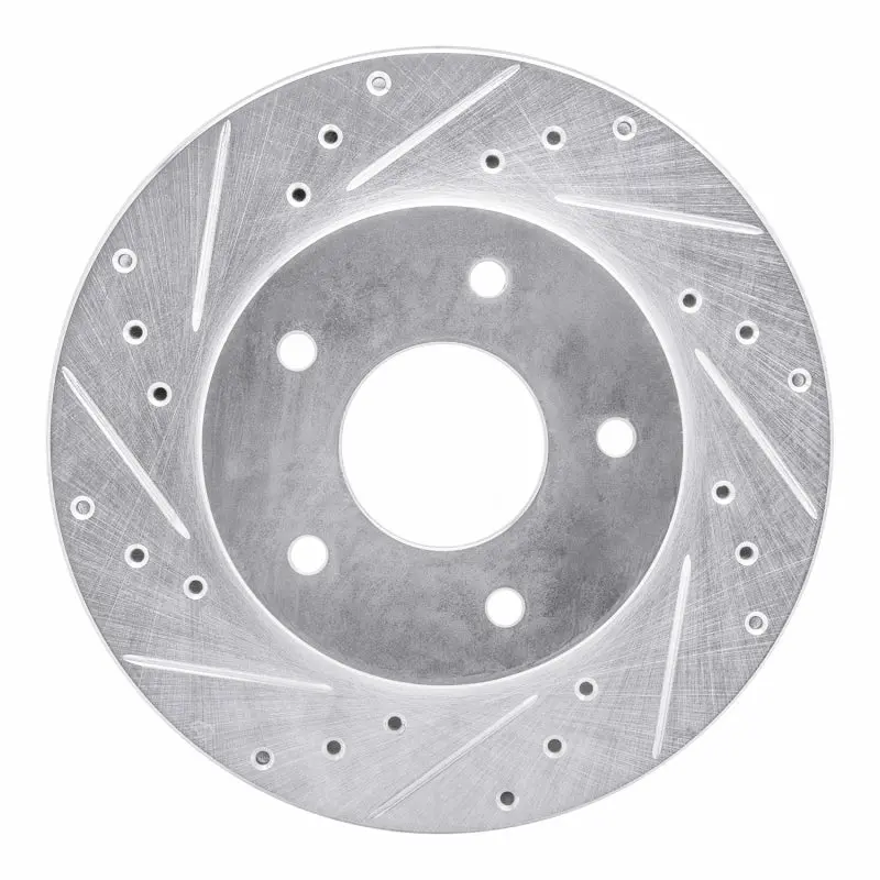 R1 78-81 Pontiac Firebird Rear Left Drilled & Slotted Silver Brake Rotor 1