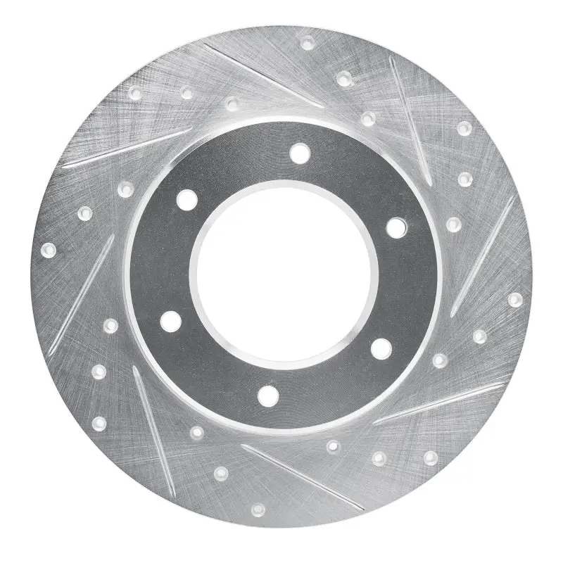 R1 79-80 Toyota Pickup Front Right Drilled & Slotted Silver Brake Rotor 1