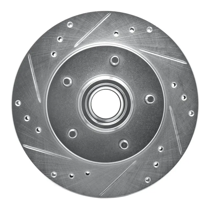 R1 79-81 Buick Century Front Left Drilled & Slotted Silver Brake Rotor 1