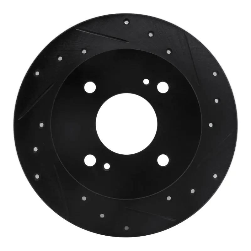 R1 79-81 Nissan 200Sx Rear Right Drilled & Slotted Black Brake Rotor 1
