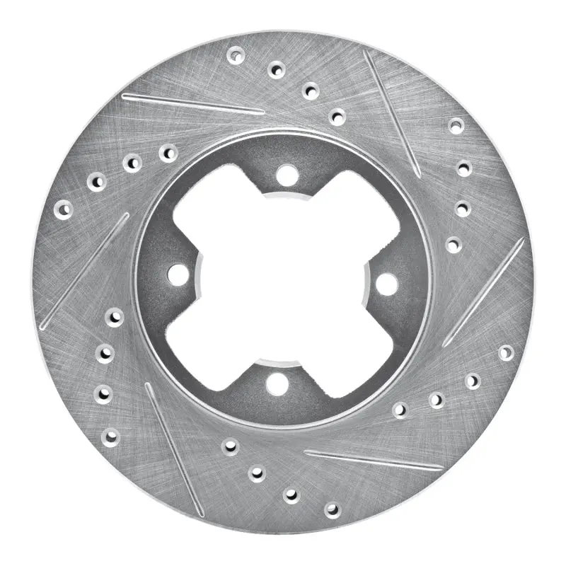 R1 79-83 Nissan 280Zx Front Right Drilled & Slotted Silver Brake Rotor 1