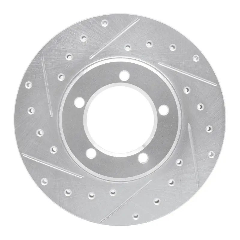 R1 79-83 Toyota Pickup Front Left Drilled & Slotted Silver Brake Rotor 1
