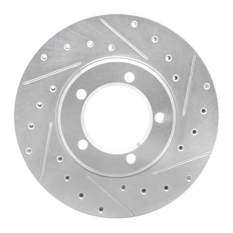 R1 79-83 Toyota Pickup Front Right Drilled & Slotted Silver Brake Rotor 1