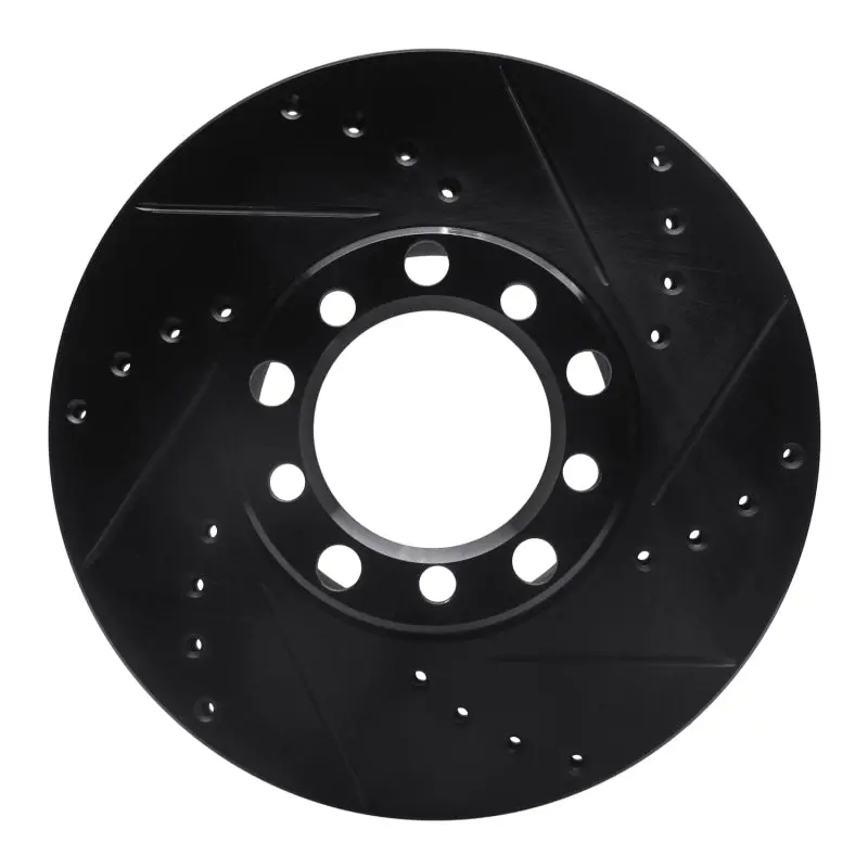 R1 79-85 Mercedes-Benz 380Sel Front Right Drilled & Slotted Black Brake Rotor 1