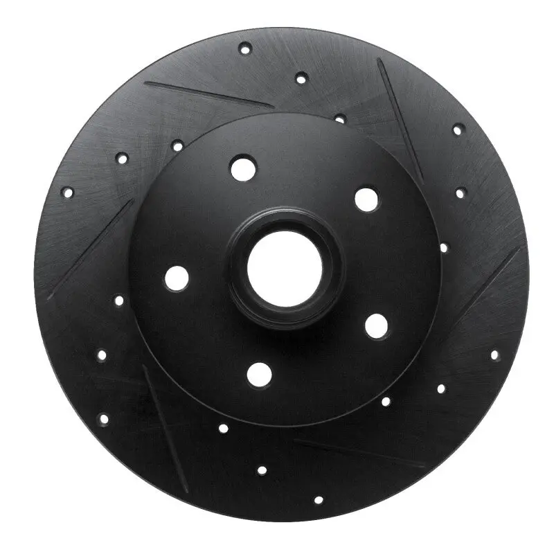 R1 79-85 Volkswagen Type 2 Front Right Drilled & Slotted Black Brake Rotor 1