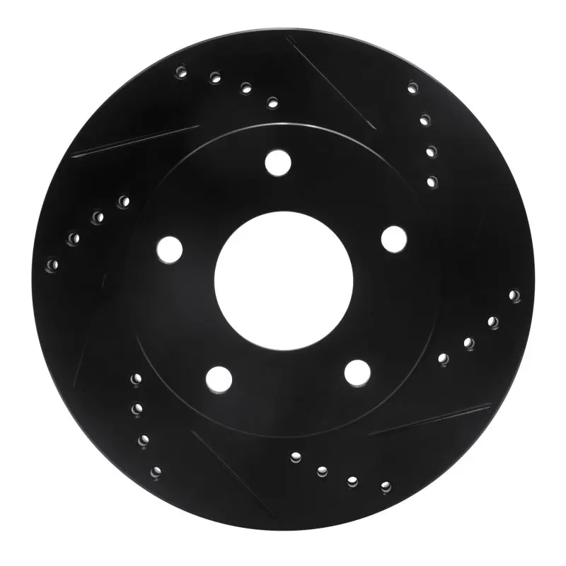 R1 79-98 Buick Riviera Rear/Front Right Drilled & Slotted Black Brake Rotor 1