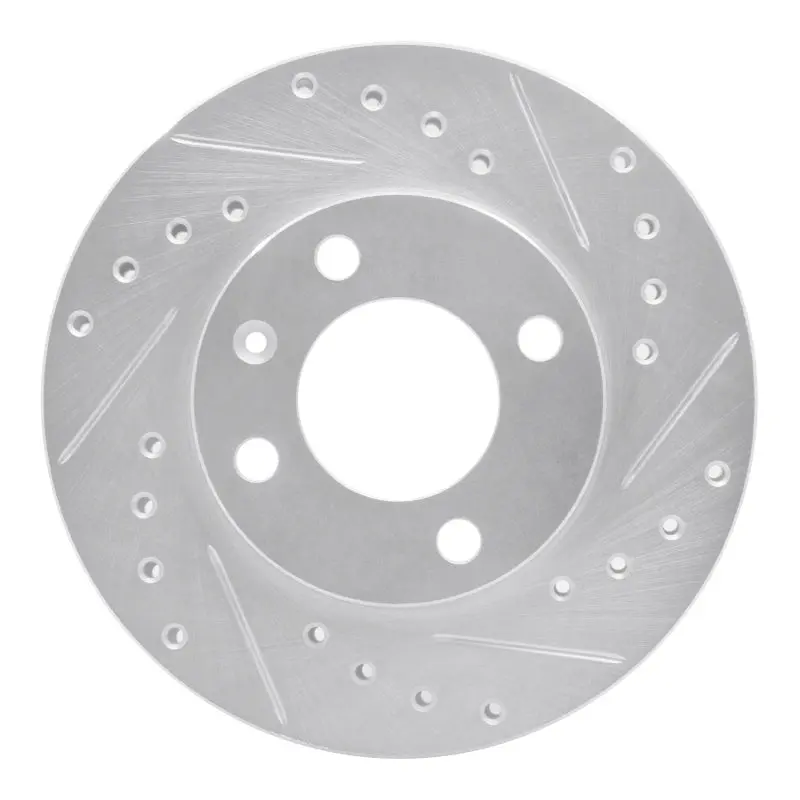 R1 80-08 Audi 4000 Front Right Drilled & Slotted Silver Brake Rotor 1